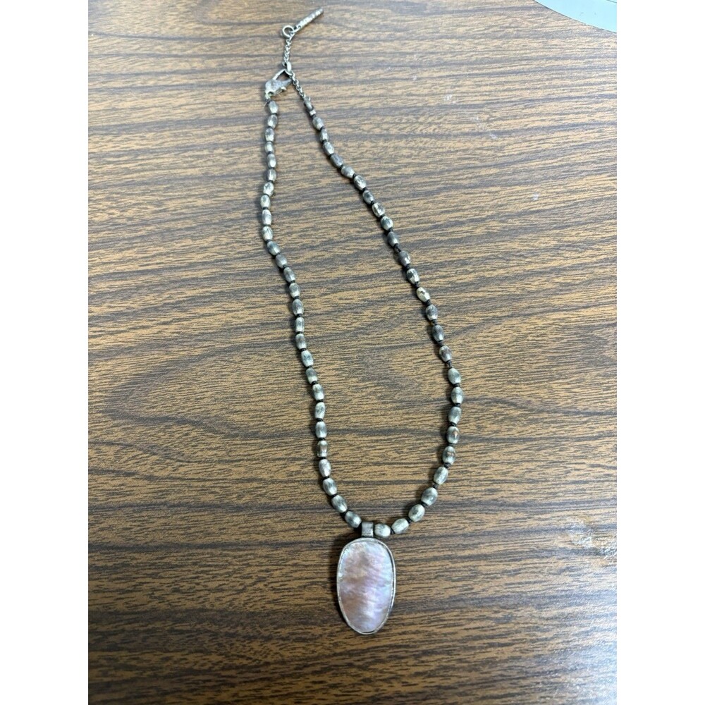 Kenneth Cole Reaction Copper Tone Pendant Necklace Iradescent Stone Lobster